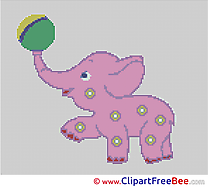 Elephant with Ball Design Cross Stitches free