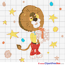 Lion free printable Cross Stitches