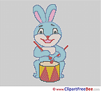 Rabbit Drum download Cross Stitch free