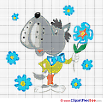 Wolf Cross Stitch printable free