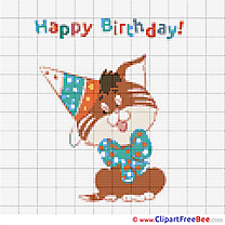 Cat printable Birthday Cross Stitches