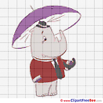 Rhino printable Cross Stitches free