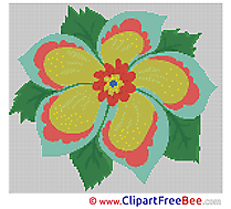 Cross Stitches Flower printable  for free