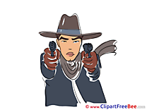 Gangster Pistols Hat Cliparts printable for free