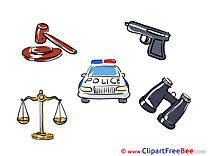 Pistol Police Car Balance Clip Art download for free