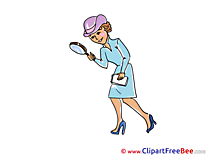 Woman Detective printable Illustrations for free