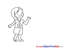 Girl Coloring Clipart free Illustrations