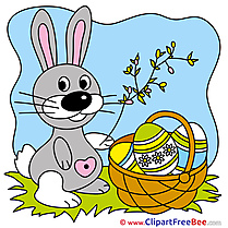 Branch Bunny Clipart Easter Illustrations