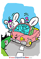 Car Easter Bunnies Illustrations for free