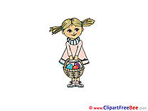 Girl Basket download Easter Illustrations