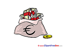 Bag of Euros Money Clip Art for free