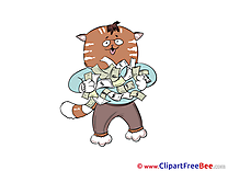 Cat Money Clip Art for free