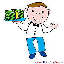 Waiter Pics Money Illustration