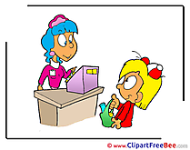 Cashier Woman Buyer Boy free Cliparts for download