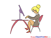 Picture Secretary Workplace Clipart free Illustrations