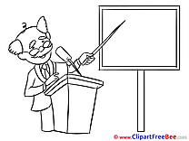 Professor Presentation Pics printable Cliparts