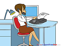 Secretary Woman Workplace Pics download Illustration