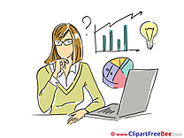 Woman Office Worker Diagram Cliparts printable for free