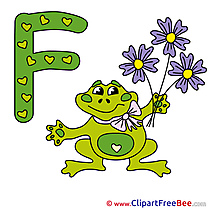 F Frog Pics Alphabet Illustration
