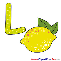 L Lemon Cliparts Alphabet for free
