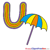 U Umbrella free Cliparts Alphabet