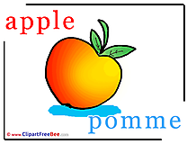 Apple Pomme Alphabet Illustrations for free