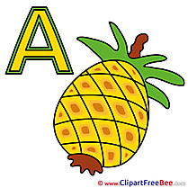 A Ananas Alphabet Illustrations for free