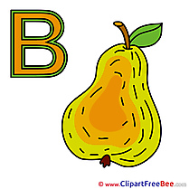 B Birne printable Alphabet Images