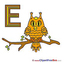 E Eule Clipart Alphabet Illustrations