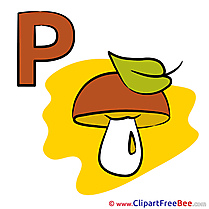 P Pilz Alphabet Clip Art for free