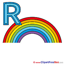R Regenbogen Alphabet Illustrations for free