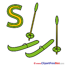 S Ski printable Alphabet Images
