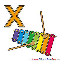 X Xylophon Alphabet free Images download