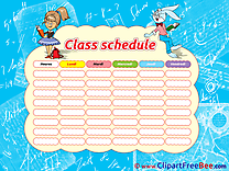 Rabbit Girl Pupils Class Schedule free printable Cliparts and Images