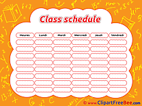 School Class Schedule printable Images for download