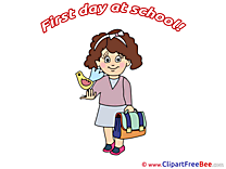 Bird Girl Schoolbag Clipart First Day at School free Images