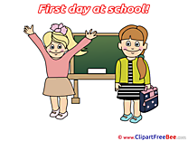 Blackboard Pupils Girls printable First Day at School Images