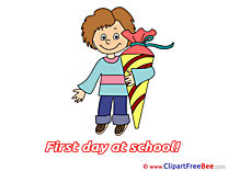 Boy Cone First Day at School download Illustration