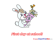 Bunny Cone Bird Clipart First Day at School Illustrations