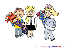 Children Pupils printable Illustrations First Day at School