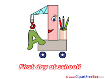 Crane Alphabet Pencils First Day at School download Illustration