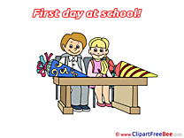 Desk Pupils printable Illustrations First Day at School
