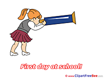 Girl free Illustration First Day at School
