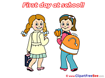 Learners Girls printable First Day at School Images