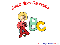 Letters Alphabet Boy First Day at School free Images download