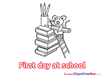 Mouse Pencil Books free Cliparts First Day at School