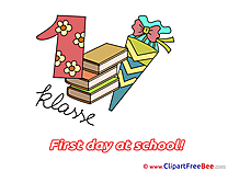 Number 1 Books Cone First Day at School Clip Art for free