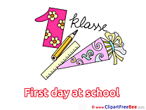 Number 1 Pencil Ruler Clip Art download First Day at School