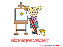 Painter Girl Clipart First Day at School Illustrations