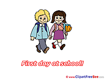Pupils Flowers Cliparts First Day at School for free